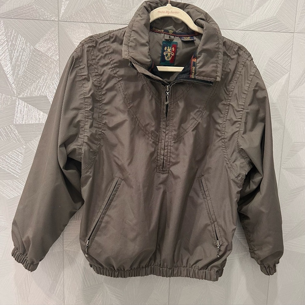 SUNICE Gray Black Women's Small Golf Windbreaker Jacket Checker like new cond